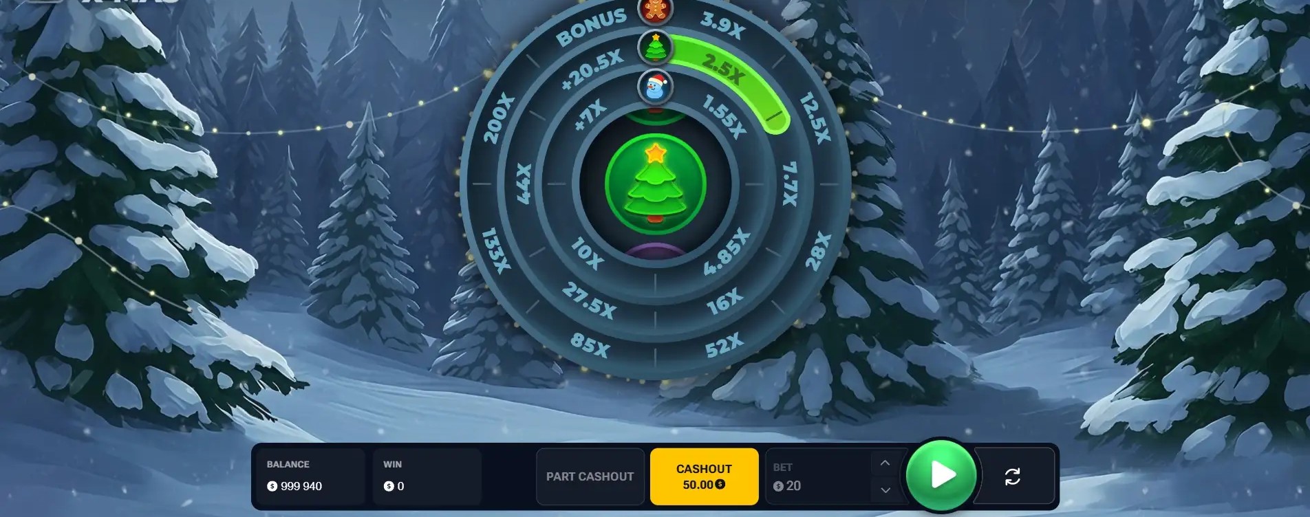 Twist X-mas screenshot 2 - Gingerbread Man path nearing a high multiplier